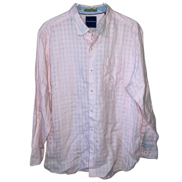 Tommy Bahama Linen Blend Button Down Shirt Pink Size XL - Picture 1 of 10
